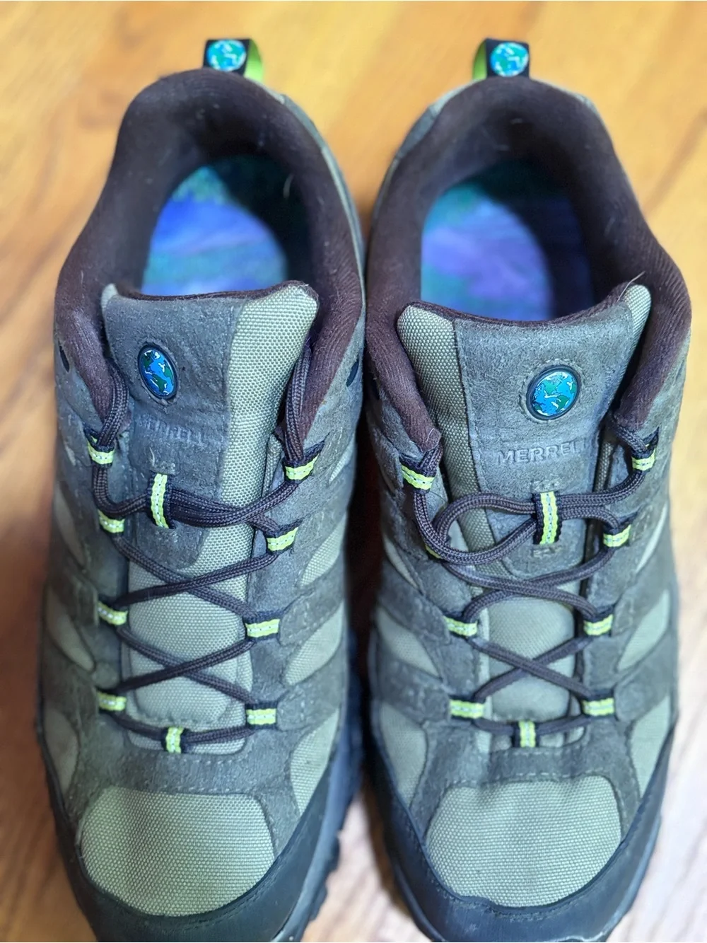 Merrell Men’s 10 Brown Green Hiking Trail Shoes